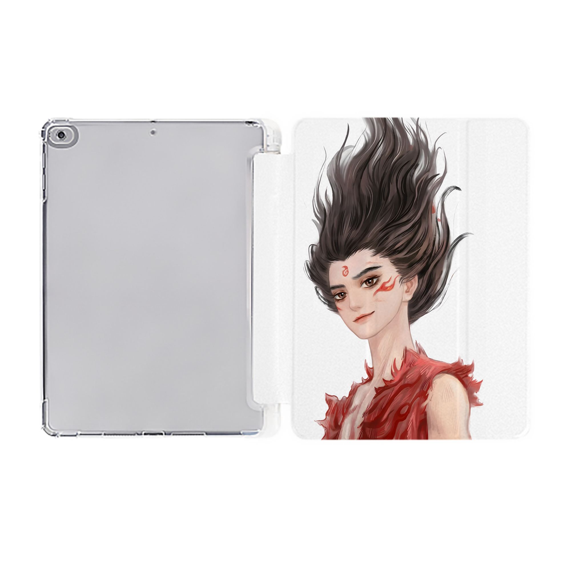 （画像用） Ne Zha 2 ナタ 魔童の大暴れ IPad ケース ペン収納付き 三つ折りスタンド PUレザー×シリコン 対応機種9.5/10.5/10.9インチ